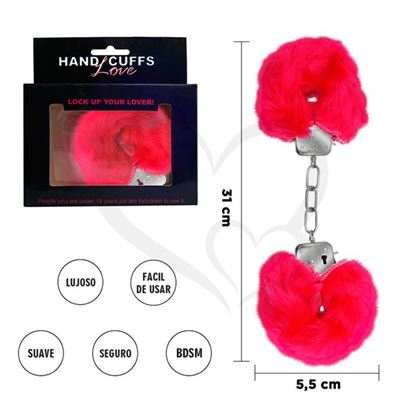 Esposas de metal cubiertas de peluche rosa
